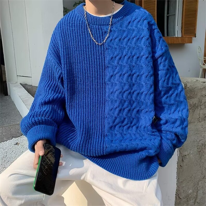 美式街头设计感圆领毛衣男慵懒风休闲针织衫MY9134P42,男装针织衫/毛衣,星座1116-2
