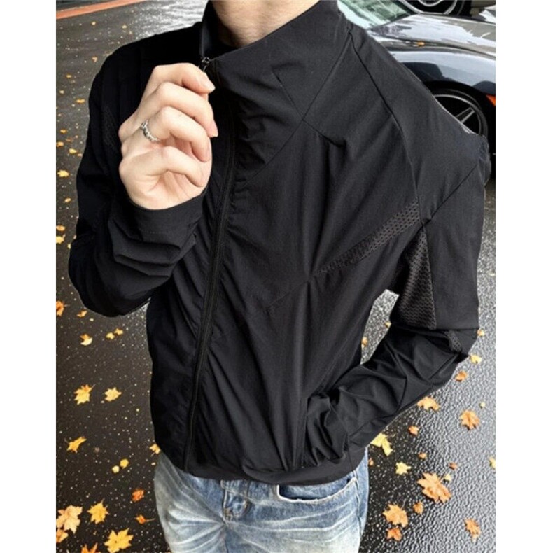 网眼防晒衣透气立领休闲跑步户外长袖轻量薄款防晒服男J119，男装防晒衣，星座1116A（原606A-3）