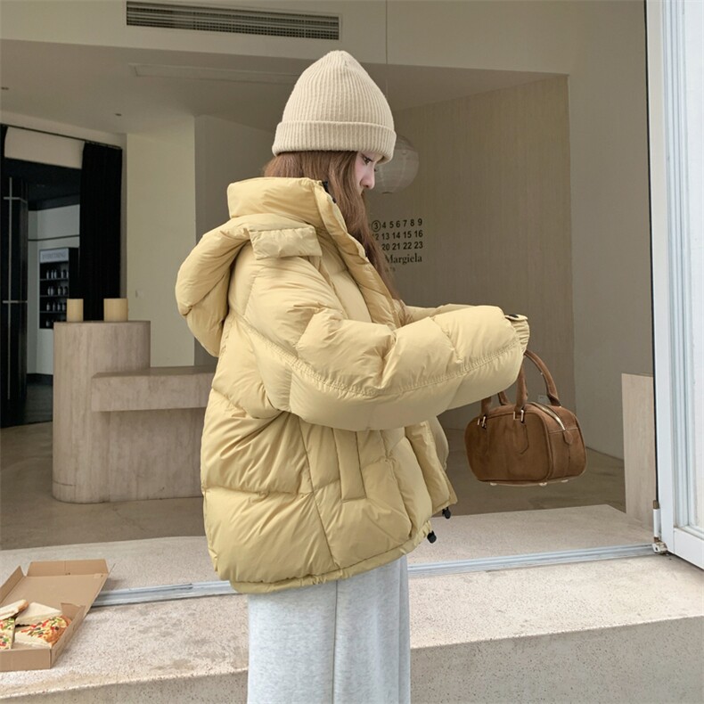 现货新款东大门加厚保暖羽绒服百搭连帽面包服女装外套,女装羽绒服,网红馆