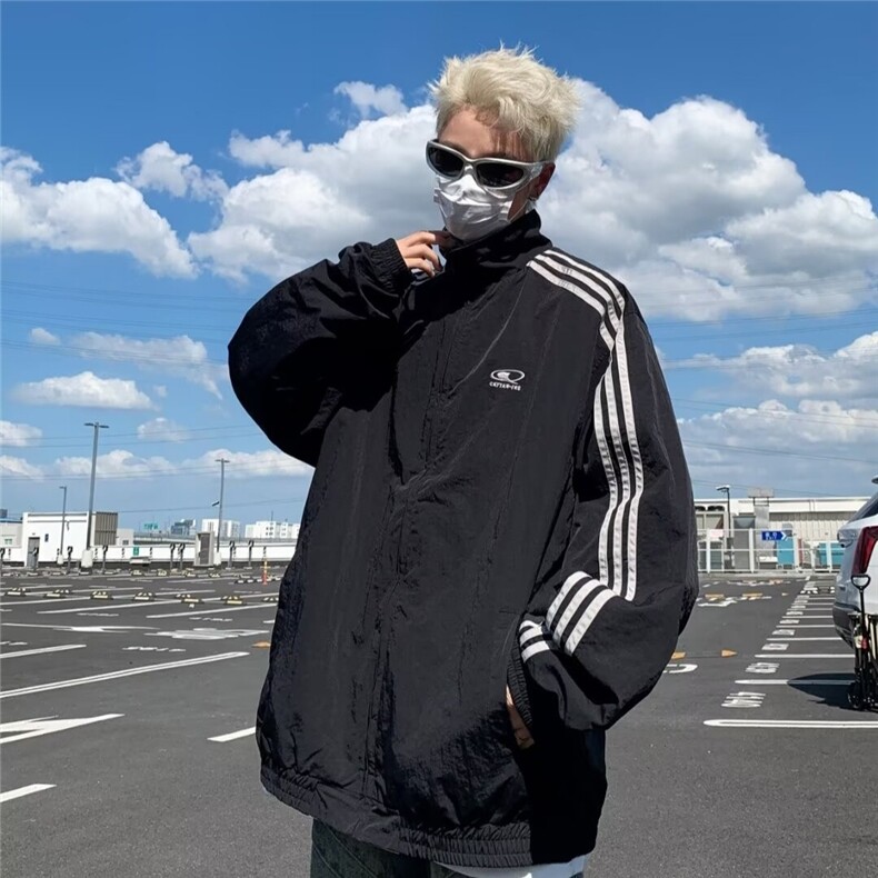 常规长袖方领立领秋季宽松双面穿三条杠外套男潮新款W9323/P68，女装短外套，星座506