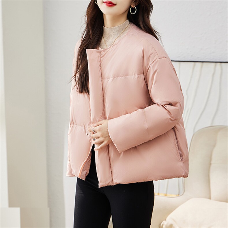 现货羽绒服女连帽新款短款小个子面包服时尚宽松休闲保暖轻暖外套,女装羽绒服,贵人树