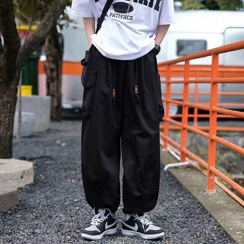日系百搭工装裤男春秋宽松直筒休闲韩版潮牌束脚九分裤KK350-40,男装工装外套,星座911-3