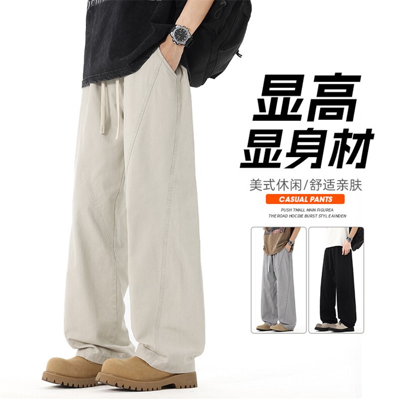 美式机能冲锋裤子男秋冬季宽松直筒裤防风防水加绒保暖伞兵工装裤,男装棉衣,星座1206（原A206）