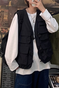 美式复古多口袋工装马甲男士无袖坎肩背心潮百搭马夹外套M203-P30图片