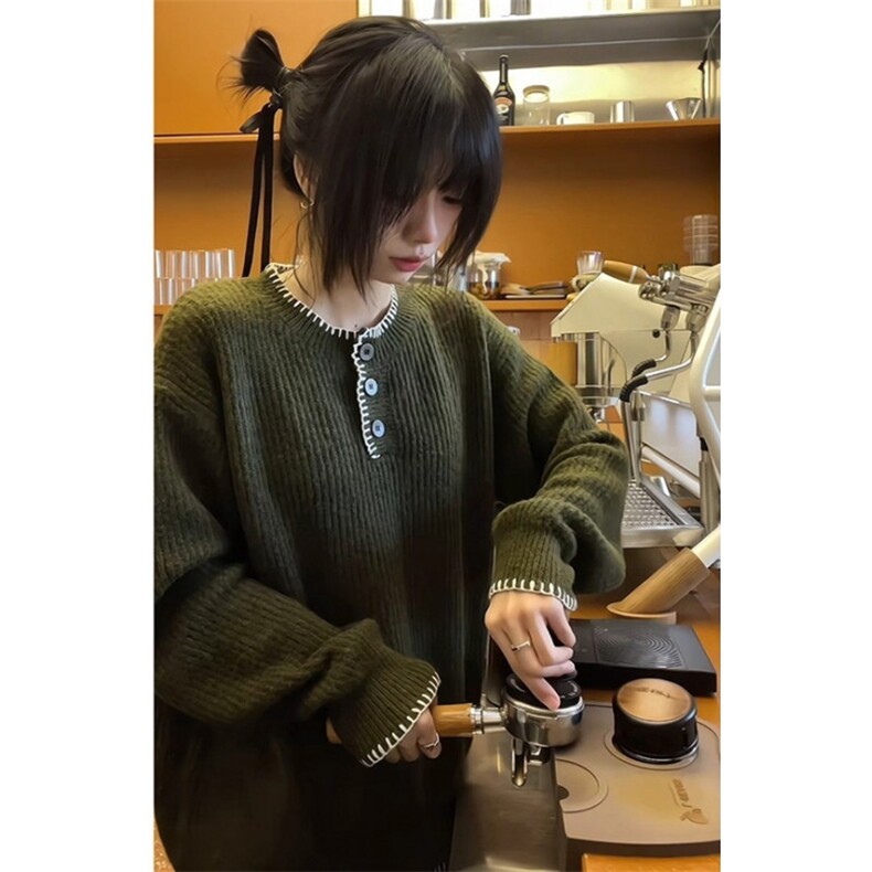 复古polo领毛衣慵懒高级感亨利领针织衫男秋冬情侣外套M270，男装针织衫/毛衣，星座1116A（原606A-3）