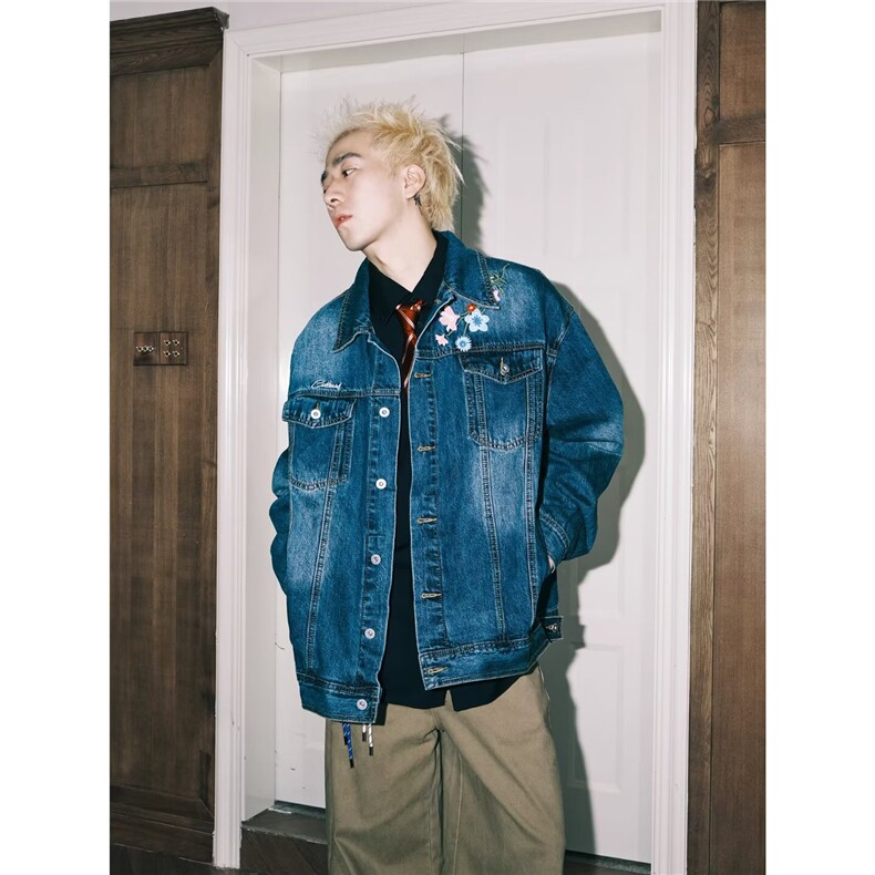 牛仔外套男女韩版潮牌新款刺绣帅气褂子秋装外衣衫JKF4505，男装工装外套，星座516A