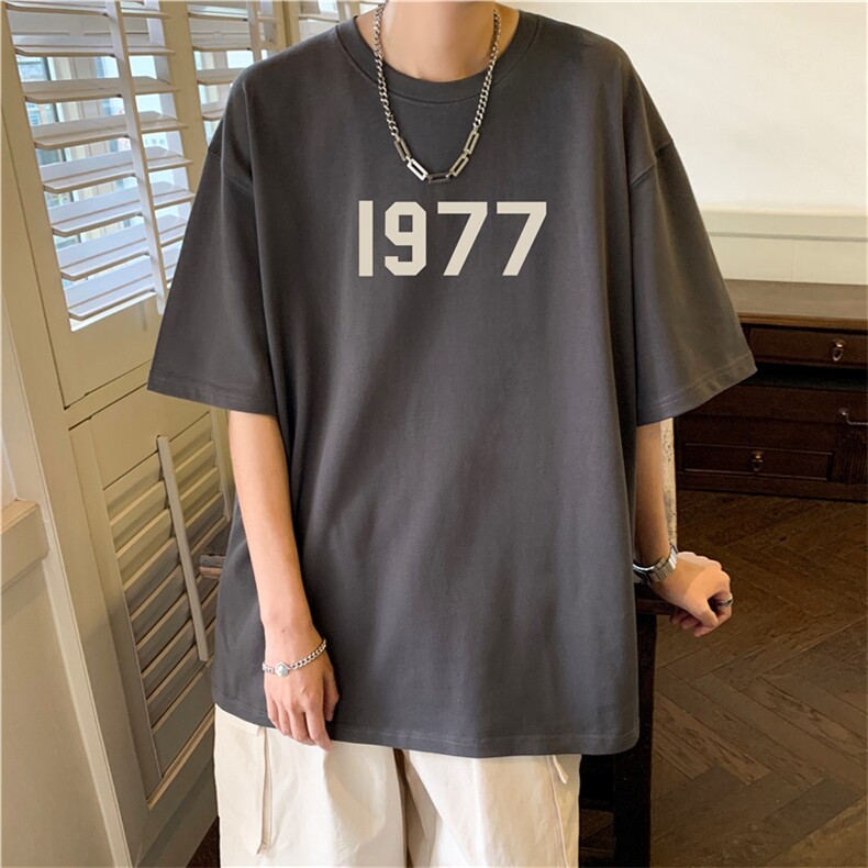 简约短袖港风基础款数字印花1977男女同款简约T恤202-8-T1997-P20,男装T恤,星座222-2（原202-8）