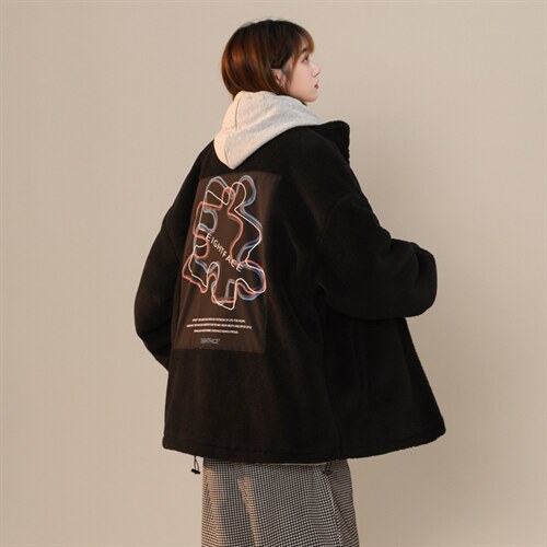 MY202-P120后背彩色拼图印花夹棉加厚棉衣羊羔毛加棉外套控148，男装棉衣，星座1408-1