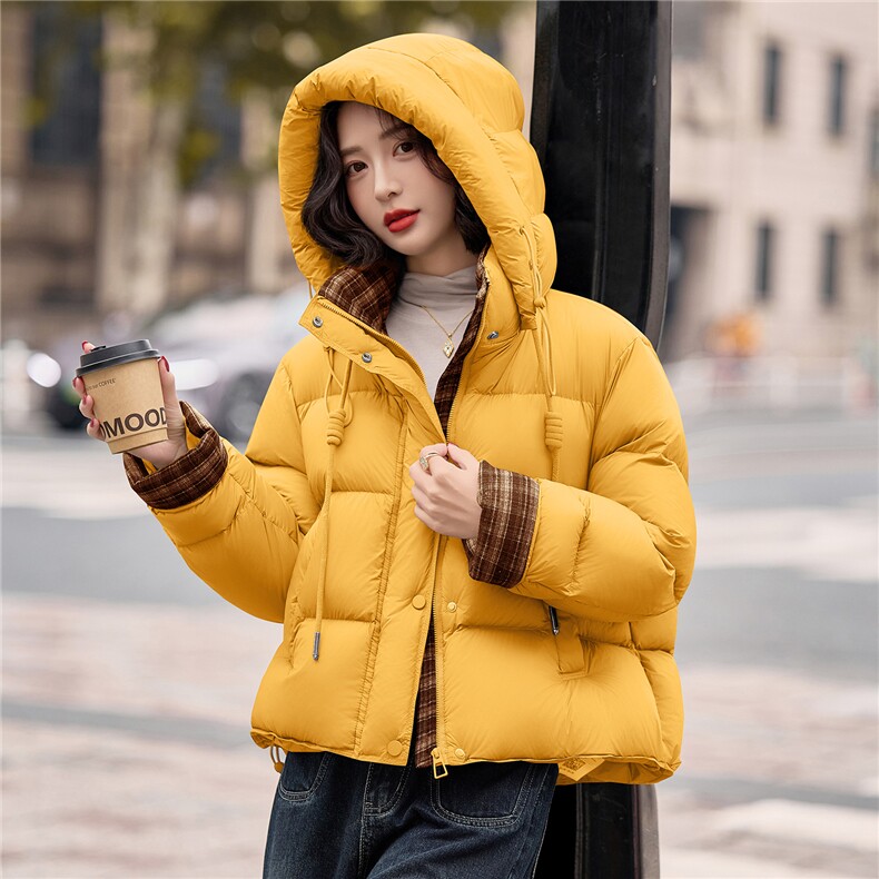 《爆2025冬季新款短款连帽羽绒服宽松休闲不挑身材百搭时尚》,女装羽绒服,米莱