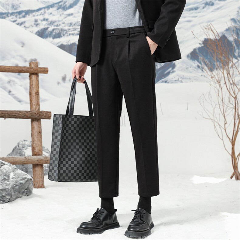 毛呢西裤男秋冬新款韩版宽松休闲九分裤CY86-特P48(79），男装西裤，星座214-5