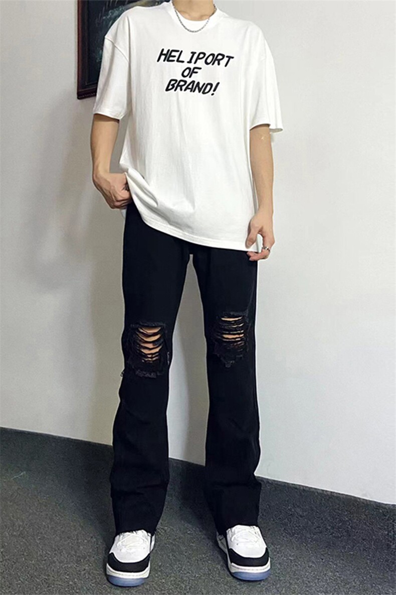美式高街ins小众破洞牛仔裤货号K751P60,男装牛仔裤,电商A063