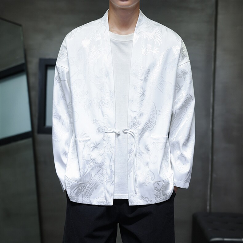 2025秋装新款加厚龙纹夹克开衫外套唐装汉服潮流2512-P50,男装夹克,电商A057B