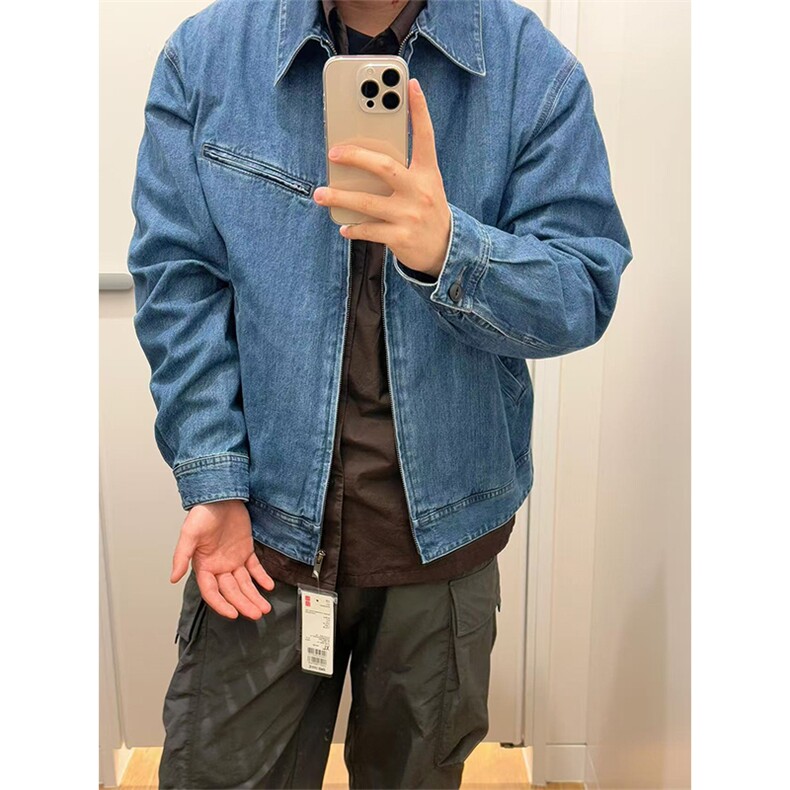 高品U家巴恩风底特律夹克外套休闲茄克牛仔外套男女A1279-P105,男装工装外套,星座1505