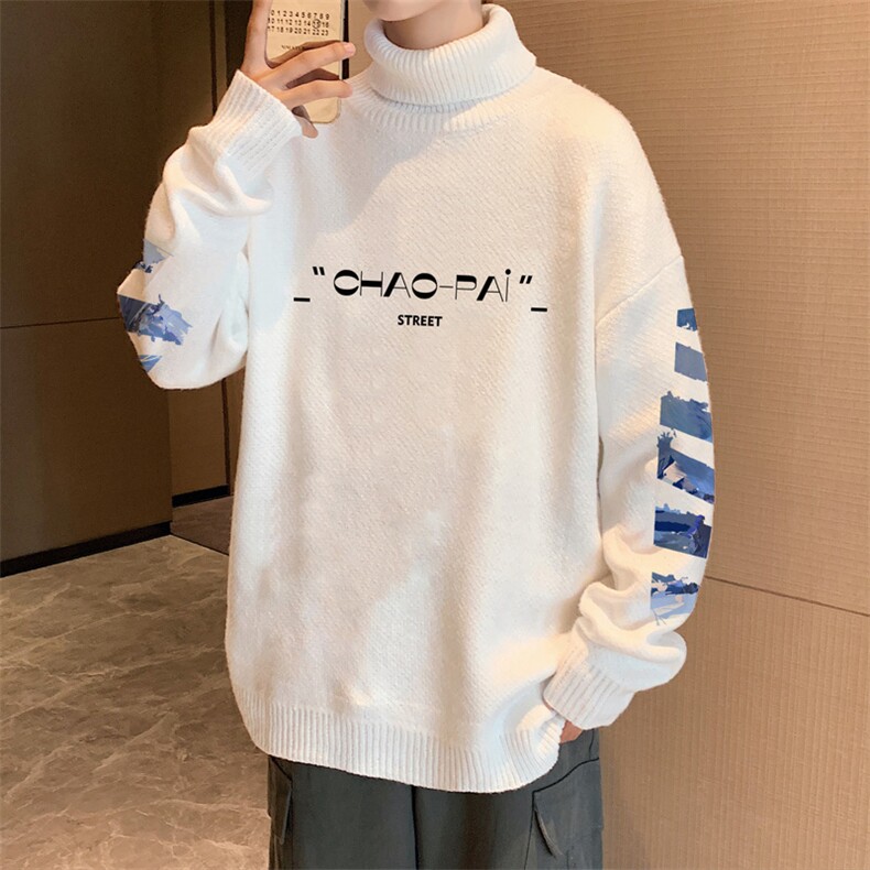 ！2023秋冬新款男士高领毛衣潮牌百搭针织衫上衣毛线M706P60,男装针织衫/毛衣,电商B220