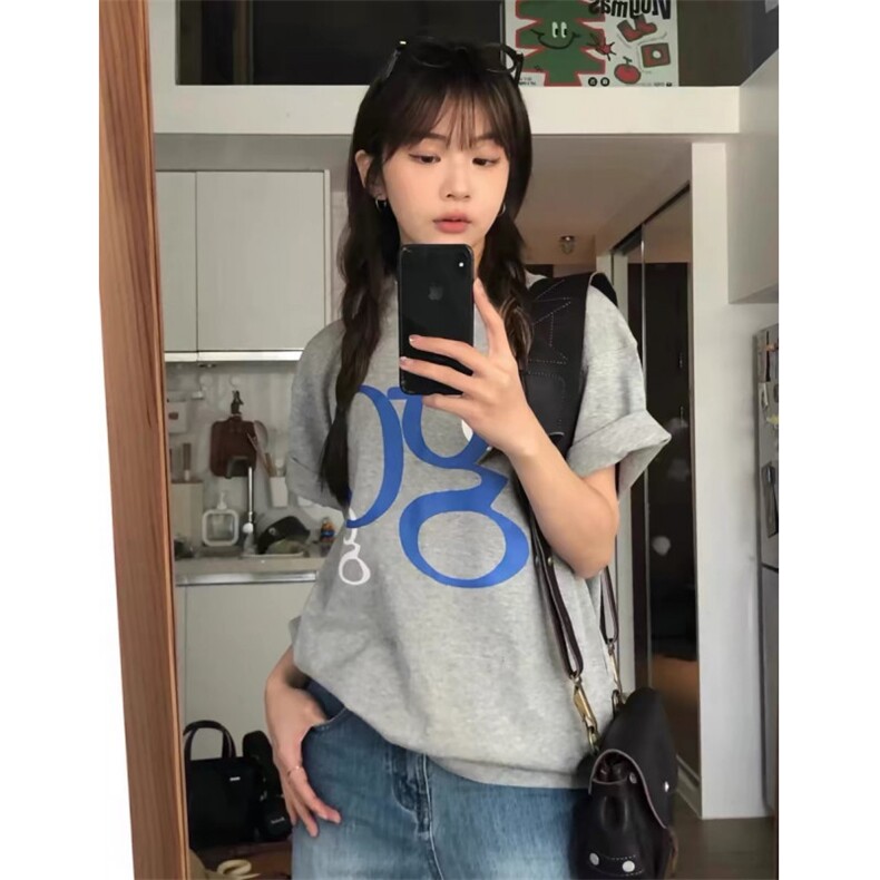 M321-P25港风高级感小众字母印花T男女款情侣宽松短袖,男装T恤,星座617A-2