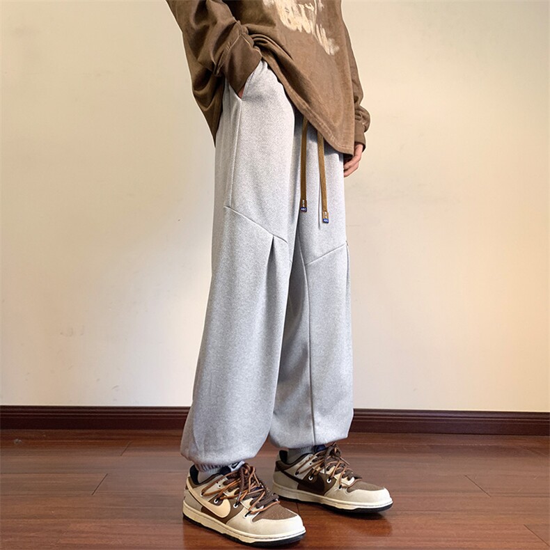 港风休闲裤男宽松拖地束脚裤卫裤KP719P40,男装休闲裤,星座1204-3