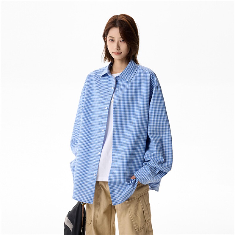 2026春季撞色细格子休闲衬衫薄外套男女同款C61318-TP3568,男装衬衫,电商A102