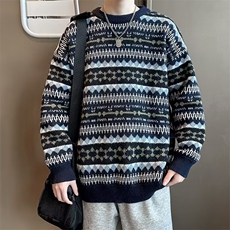 美式圆领毛衣男慵懒风休闲针织衫M5675P55，男装针织衫/毛衣，星座1116-2