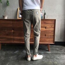 棉纯色无弹时尚都市宽松休闲裤中腰2021年哈伦裤薄款日系复古，男装休闲裤，电商A313