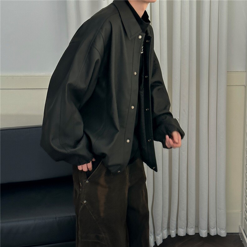 现货新款痞帅潮牌机车皮衣外套男士春秋A351-AP2639-p125控199,男装皮衣,电商A351