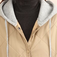 2021冬装新款中长款连帽菱形棉衣，女装棉衣/棉服，小林双子