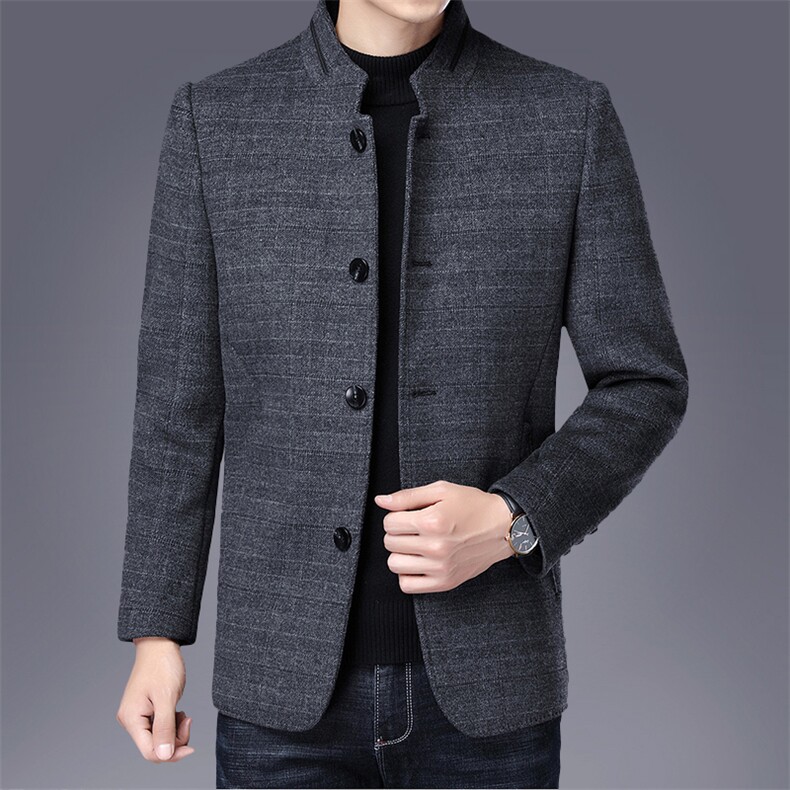 爸爸秋装外套中老年人男装夹克休闲秋季立领上衣男ZL11588-P240,男装夹克,电商B212（原钱塘6029）