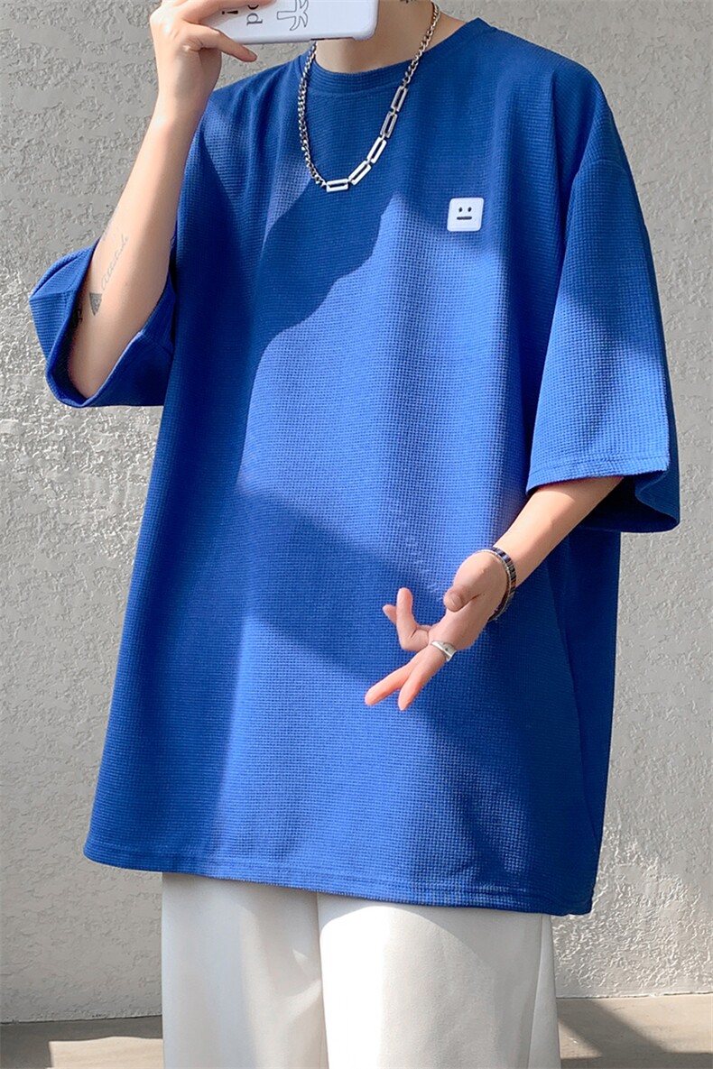 8XL-M重磅！特大码T潮牌上衣男中性华夫格短袖T恤DX304P25控39,男装T恤,电商D206-1
