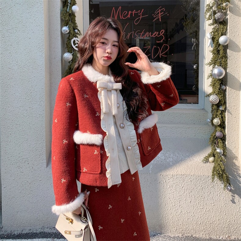 【】时尚羽绒拼兔毛套装1222-P315-K478,女装套装/套裙,2C305