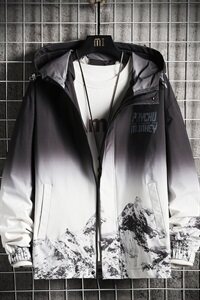 渐变夹克男2021宽松韩版潮牌春秋季连帽防风外套DS857TP65图片