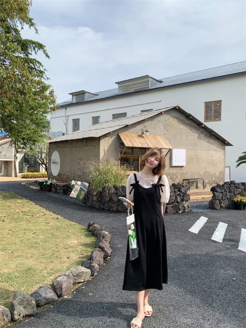 夏季两件套连衣裙，女装连衣裙，约她