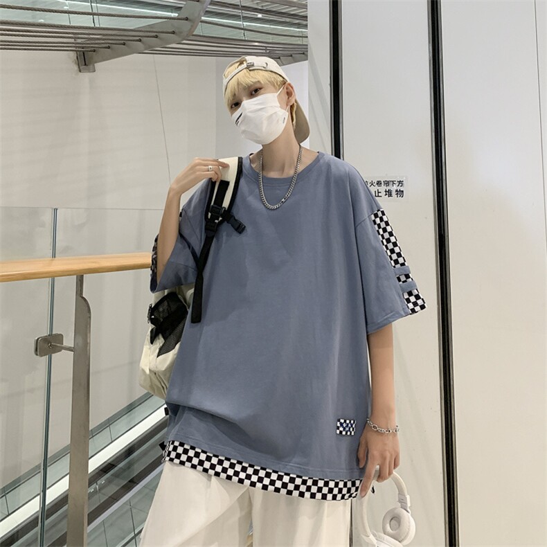 设计感宽松短袖t恤男夏季2024潮牌青少年雅痞休闲五分袖体恤,男装T恤,星座1013
