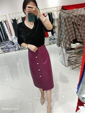 秋冬新款现货，丝绒白搭上衣+经典皮半裙整套更搭 上衣S-3X，女装半身裙，艺尚丽人