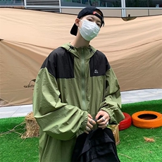 潮简约夏季宽松型潮流青春流行时尚风衣拉链ins气质百搭，男装风衣，星座716-2