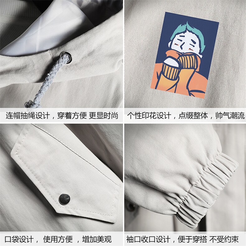 JK41042-P85纯棉连帽夹克男士大码工装夹克男外套男网格挂拍,男装夹克,电商A040A