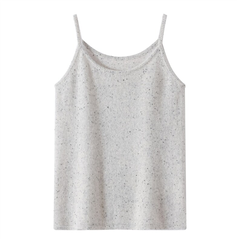 轻盈软糯~彩点100纯山羊绒吊带背心修身软糯2025秋冬新款针织内搭，女装羊绒衫，镁纯羊绒