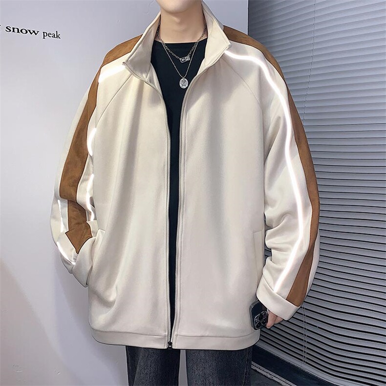 23年秋季麂皮绒外套男港风拼接夹克休闲外套JK730-P78,男装夹克,星座717