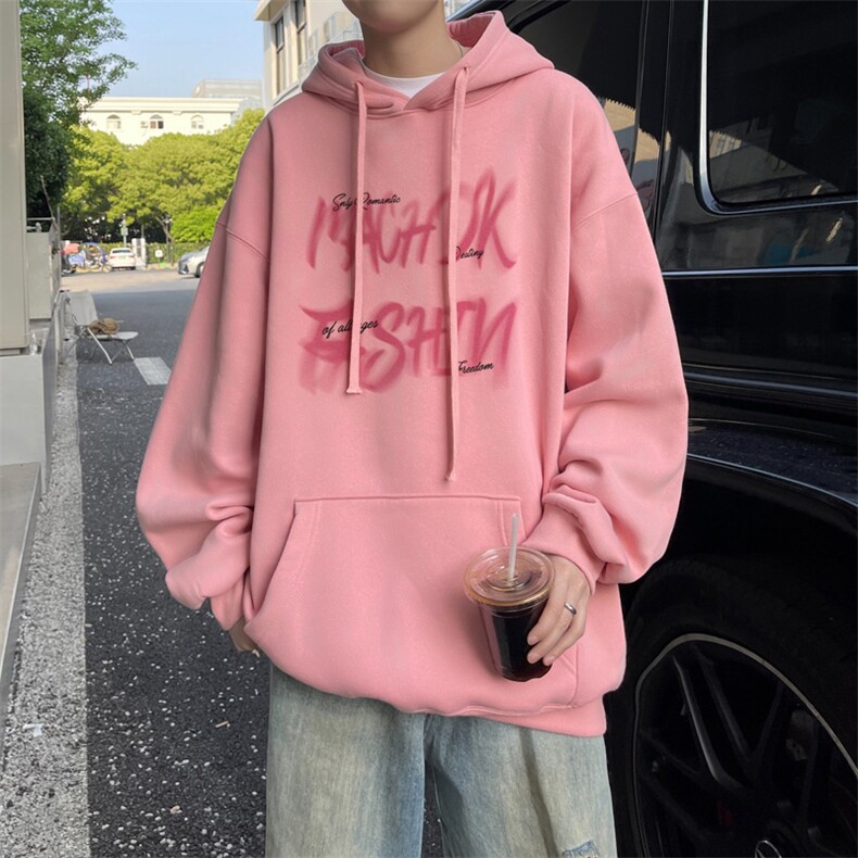 已注册/华棉春秋外景宽松连帽卫衣男日系大码WY00182/P45加绒P50图片