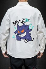 2021秋新日系大码马切达男潮恶魔印花宽松长袖衬衫C3203-P35，男装衬衫，电商A001