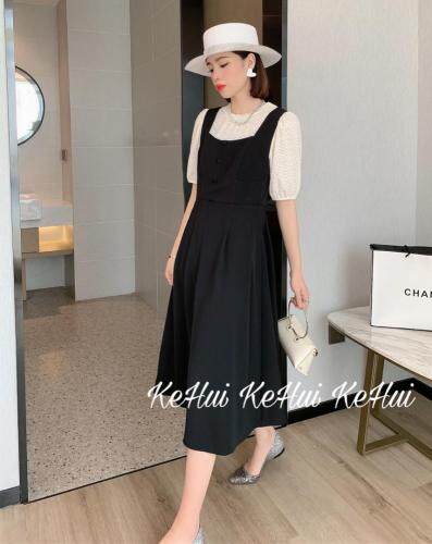 【现货】夏季新款修身假两件背带连衣裙，女装连衣裙，珂 慧