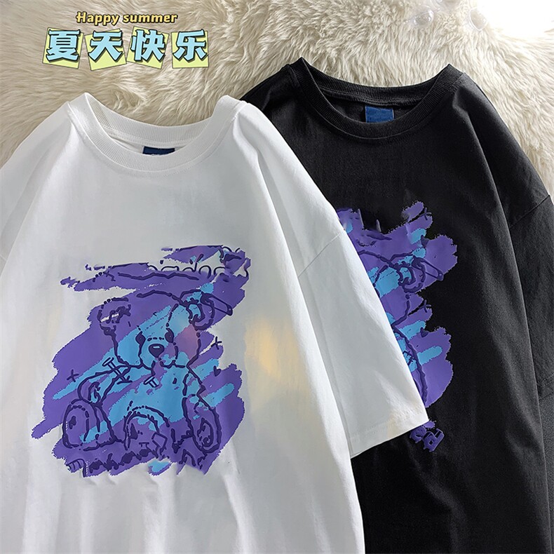 抖音高品质男大码宽松ins潮牌欧美风体恤TX040510P45K68,男装T恤,电商A089-1