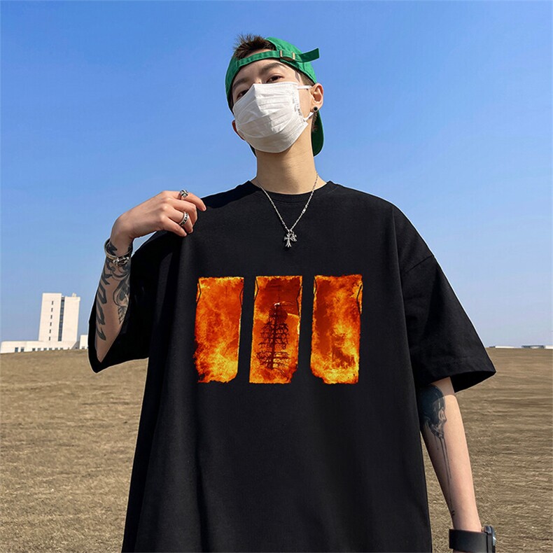 可设48小时发货支持抖音得物来样二开230克重磅美式短袖t恤MT332，男装T恤，电商A486