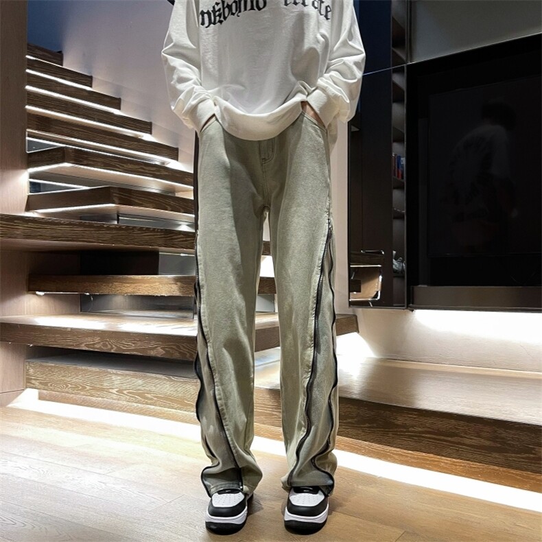 美式高街牛仔裤男潮牌个性显高休闲裤G185/P55,男装牛仔裤,电商D202-1