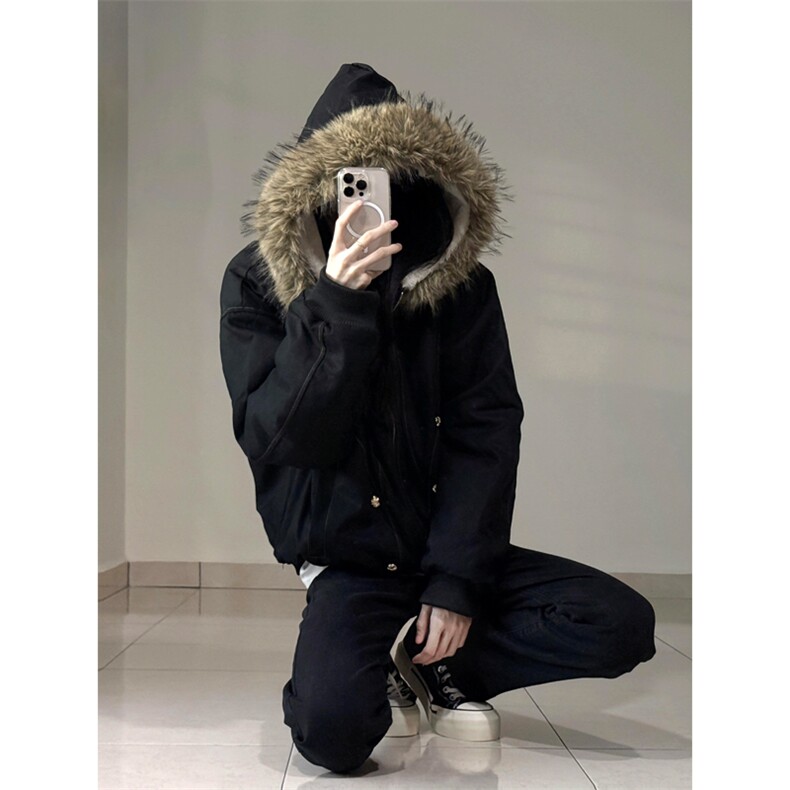 网图有货座山雕加绒加厚外套棉衣男女毛领棉服夹克A1101-P110,男装夹克,星座1505