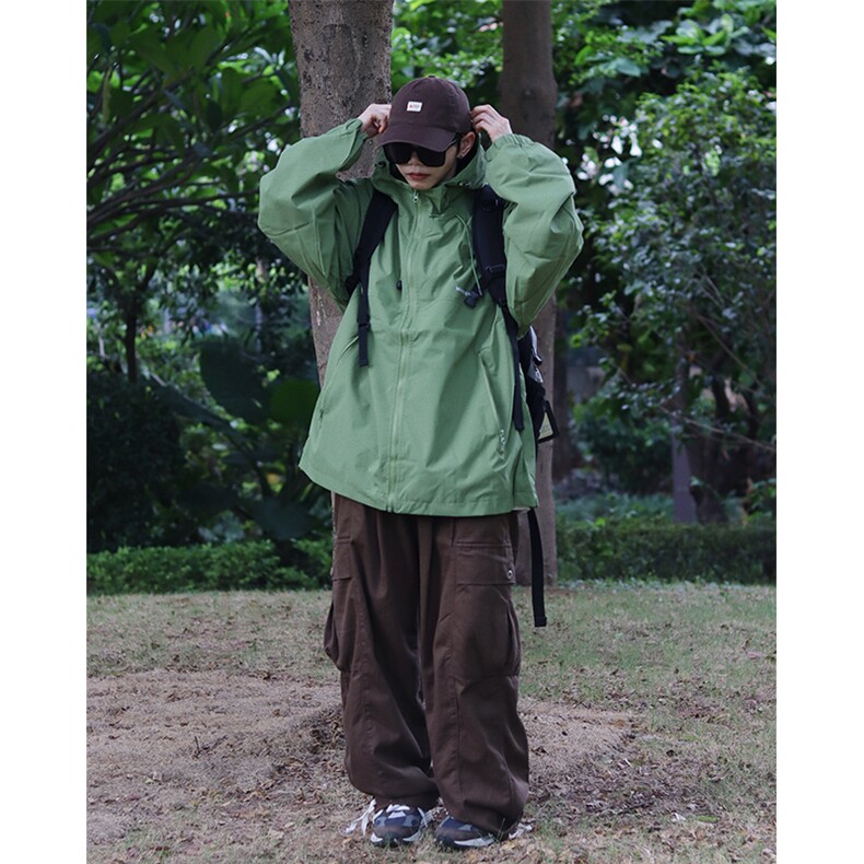 JK05-特P58春装现货防水冲锋衣情侣户外夹克大码宽松外套,男装夹克,电商B327