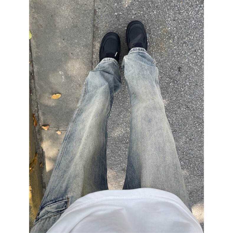 【有货】美式复古cleanfit牛仔裤男宽松直筒vibe风裤子820LL-P48,男装牛仔裤,星座1007（原301D）