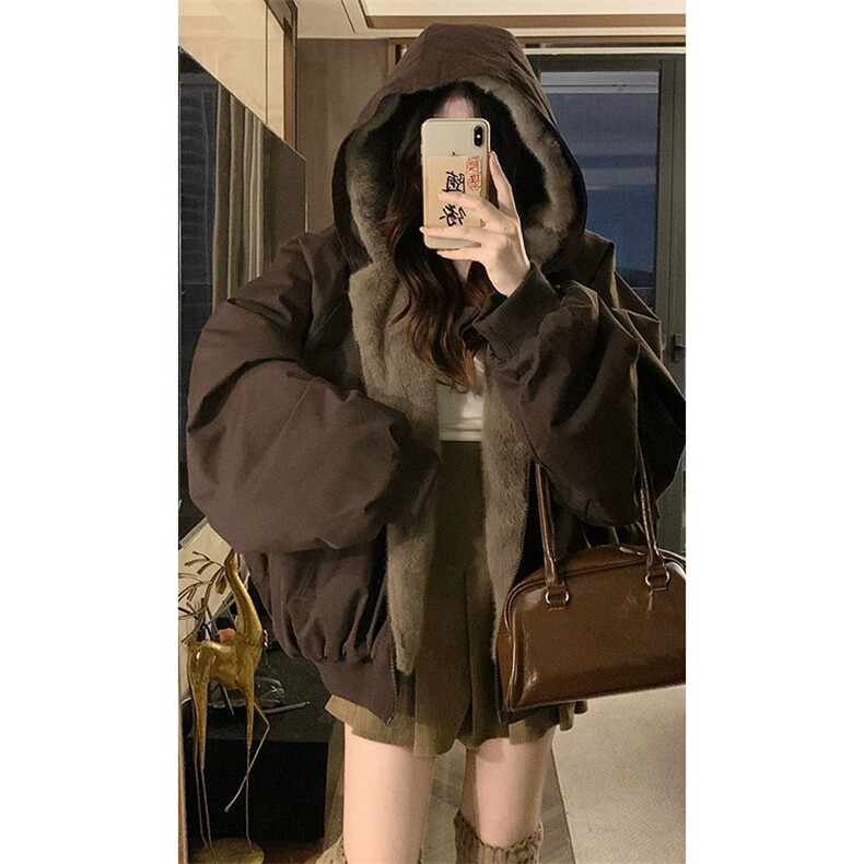 两面穿现货重磅短款座山雕棉衣男女双面穿毛毛绒棉服加厚外套,男装棉衣,电商A486