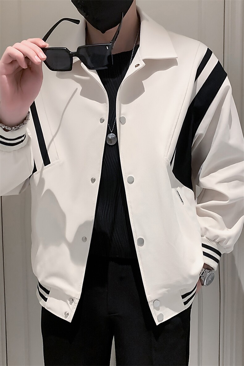 2025新款秋季男士夹克外套拼色潮牌翻领上衣A313-1-2308-P105,男装夹克,电商A313-1