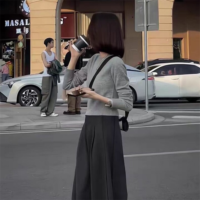 时尚百搭短款圆领羊毛衫简约显瘦女士针织毛衣秋季必备单品,女装羊毛衫,泰沅羊绒
