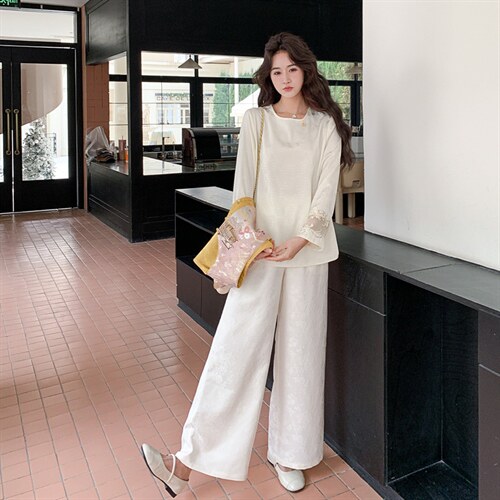 双面穿马甲十衬衣十阔腿裤三件套套裤2C267-117-P245-K365，女装套装/套裙，茵姿媚