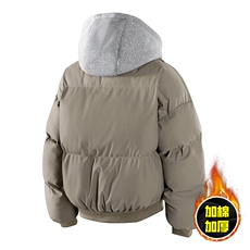 现货高品质重磅工艺美式高街假两件PU皮棉衣男女加厚棉服外套，男装棉衣，电商A443